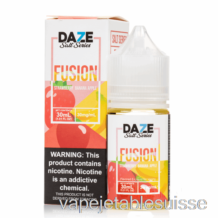 Vape Suisse Fraise Banane Pomme - 7 Sels Daze - 30ml 50mg